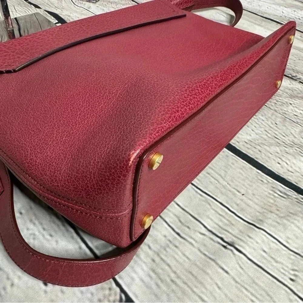 MAIYET Maroon Leather Messenger Bag w/ Gold Hardware Detachable Crossbody Purse - Picture 3 of 14